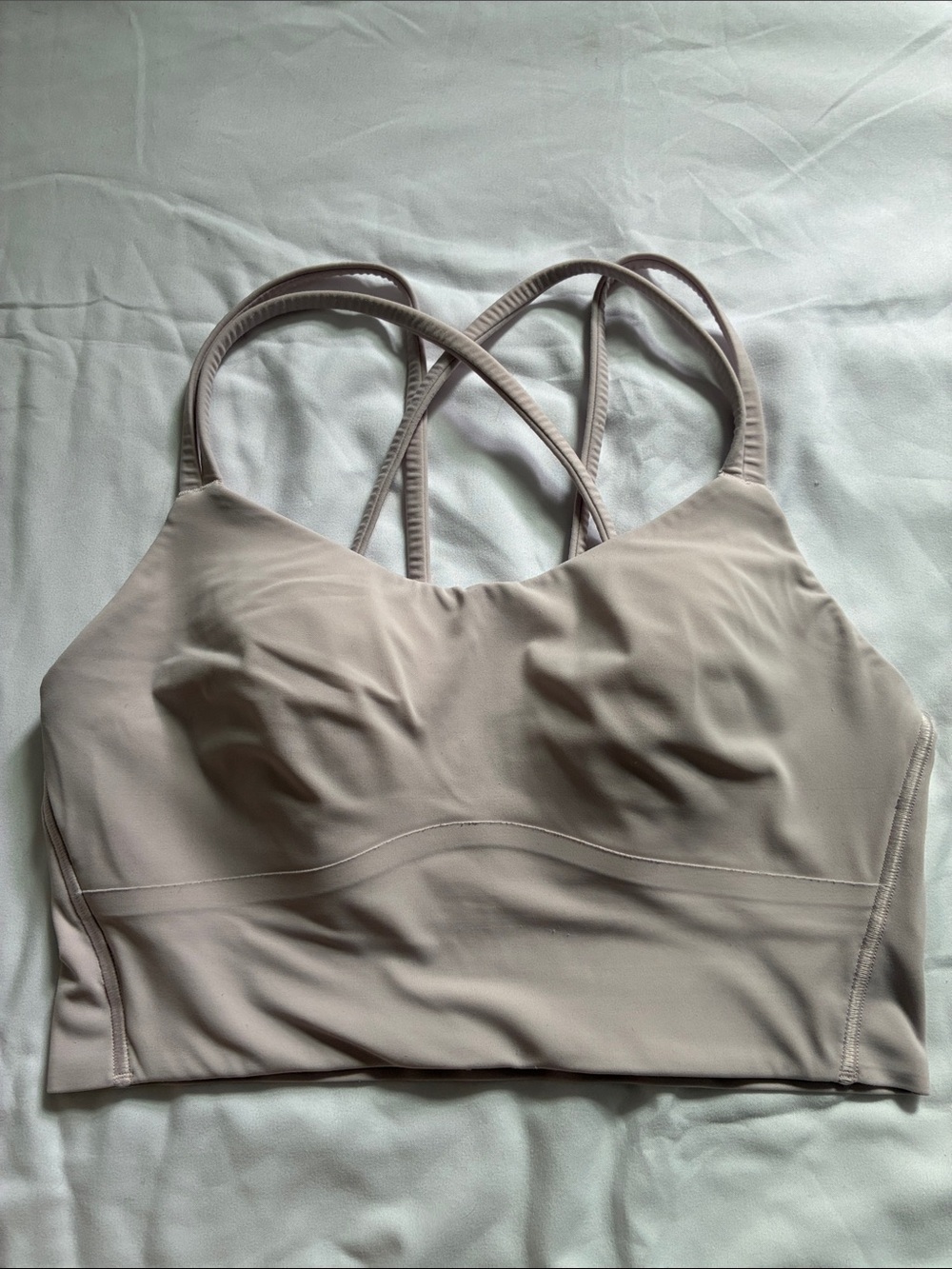 lululemon pink pearl "like a cloud longline bra" size 4
